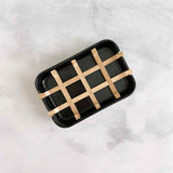 bamboo soap dish black