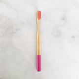 bamboo toothbrush bright pink
