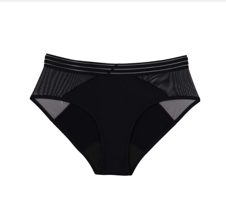 Saalt Lace High Waisted Period Underwear - Heavy Absorbency, Leakproof, Made From Recycled Fabric (Quartz Blush, Medium)