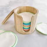 bamboo reusable cotton round canister