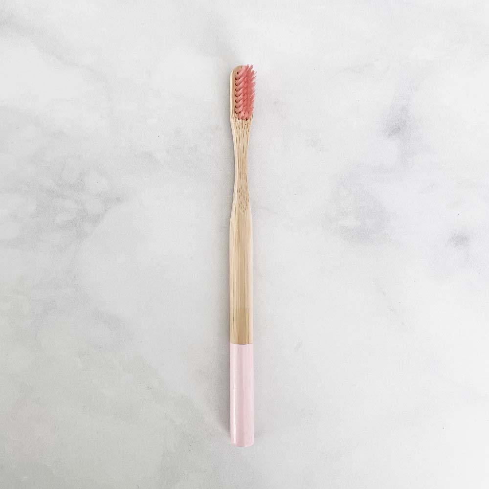 bamboo toothbrush light pink