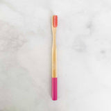 bamboo toothbrush bright pink