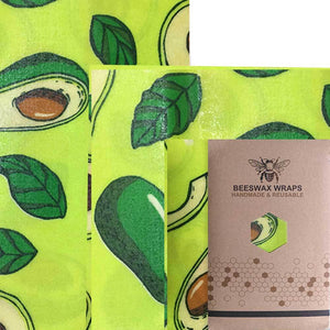 Reusable Cotton Beeswax Food Wrap - Avocado