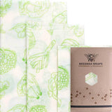 Reusable eco-friendly plastic wrap from beeswax 3 sizes