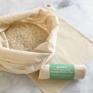 reusable muslin produce bag