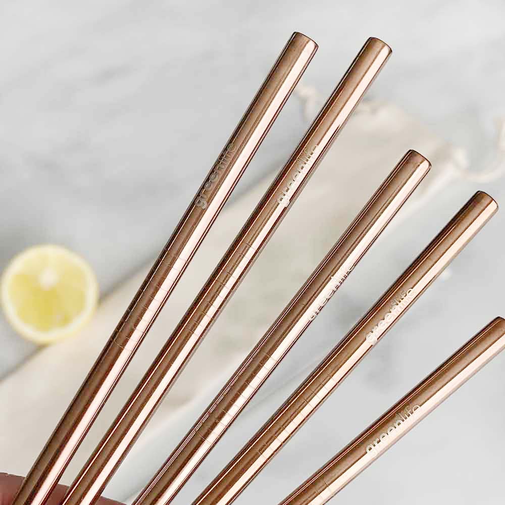 Rose Gold Eco-Friendly Reusable Straws