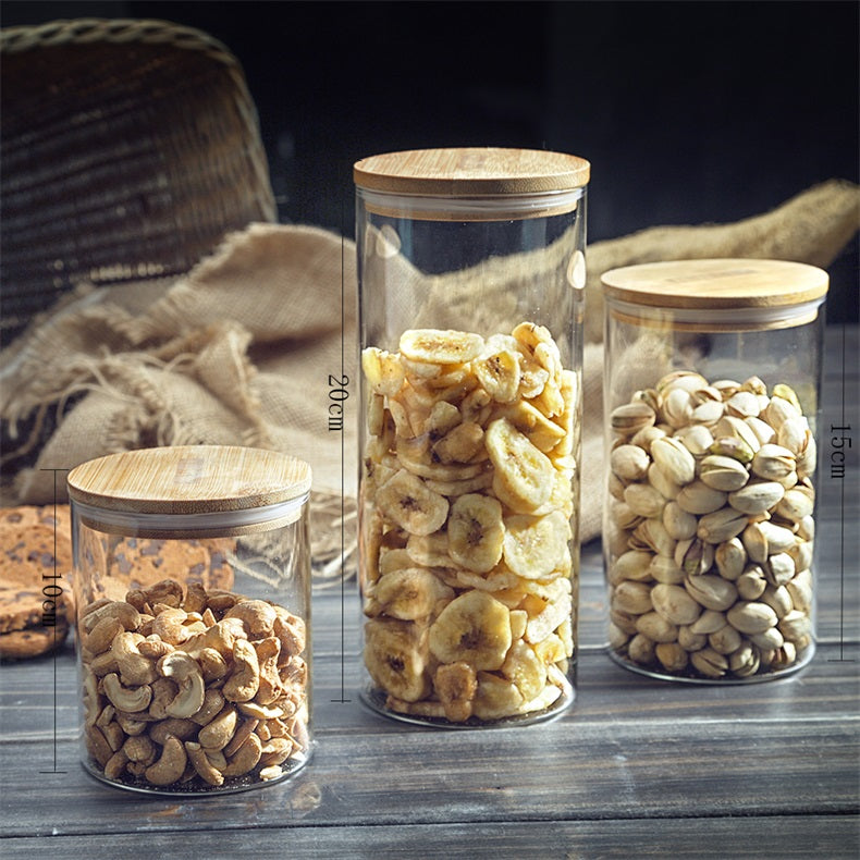 Glass Storage Jars with Bamboo Lid