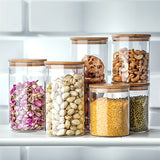 Glass Storage Jars with Bamboo Lid