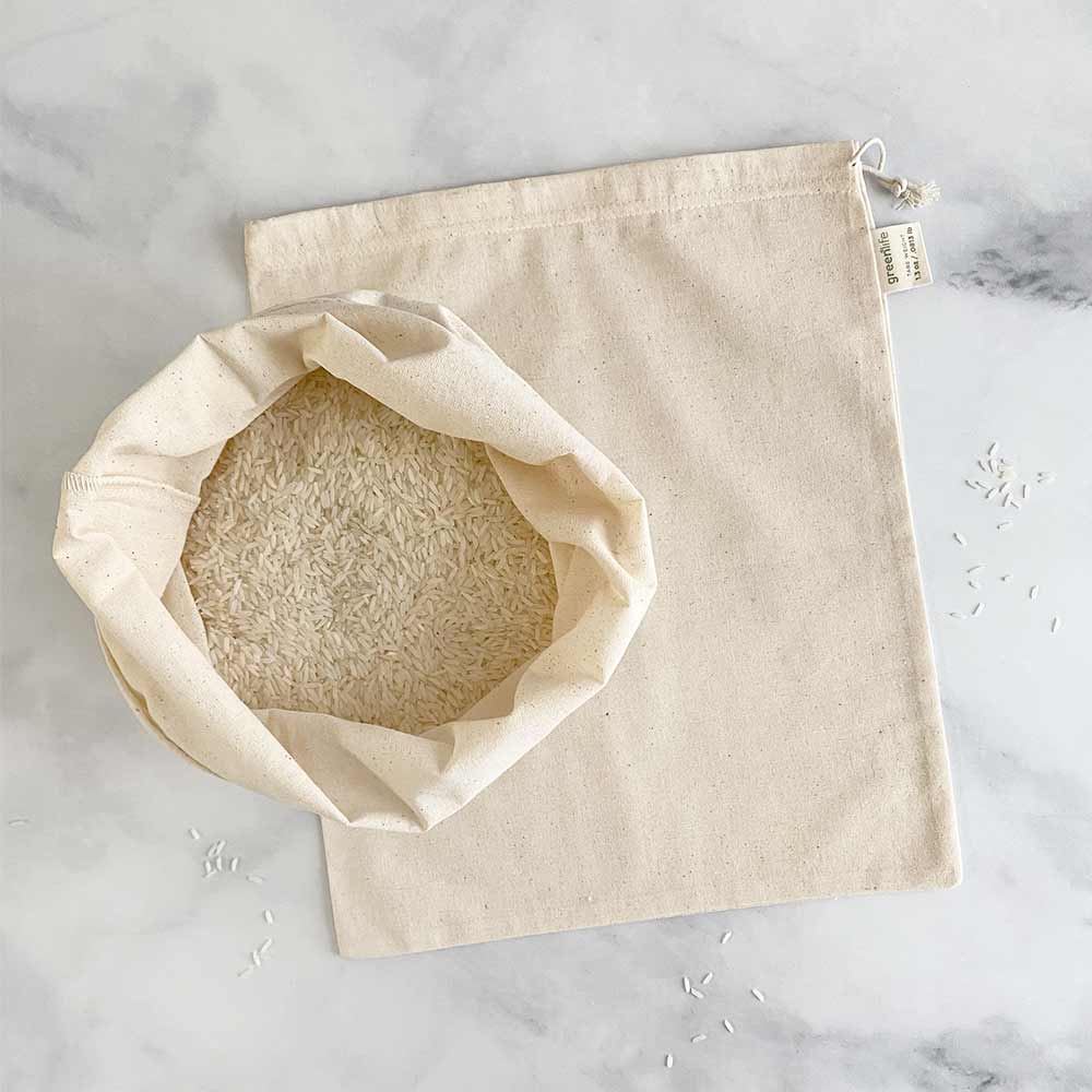 reusable organic cotton grain bag
