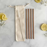 rose gold straw travel set