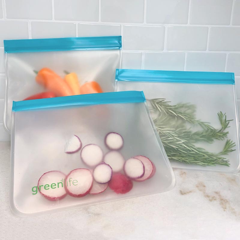 10 Pack Reusable Ziplock Bags Silicone, Leakproof Reusable Freezer Bags,  BPA Free Reusable Storage Bags for Lunch Marinate Food Travel (White) - 3  Gallon 4 Sandwich 3 Snack Bags 