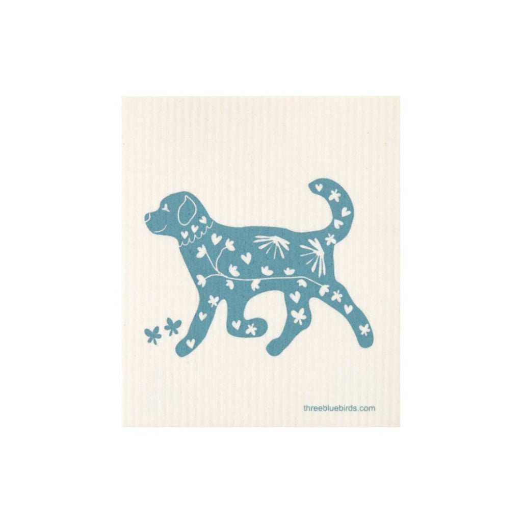 Dishcloth from Sweden Dogs Blue Jangneus